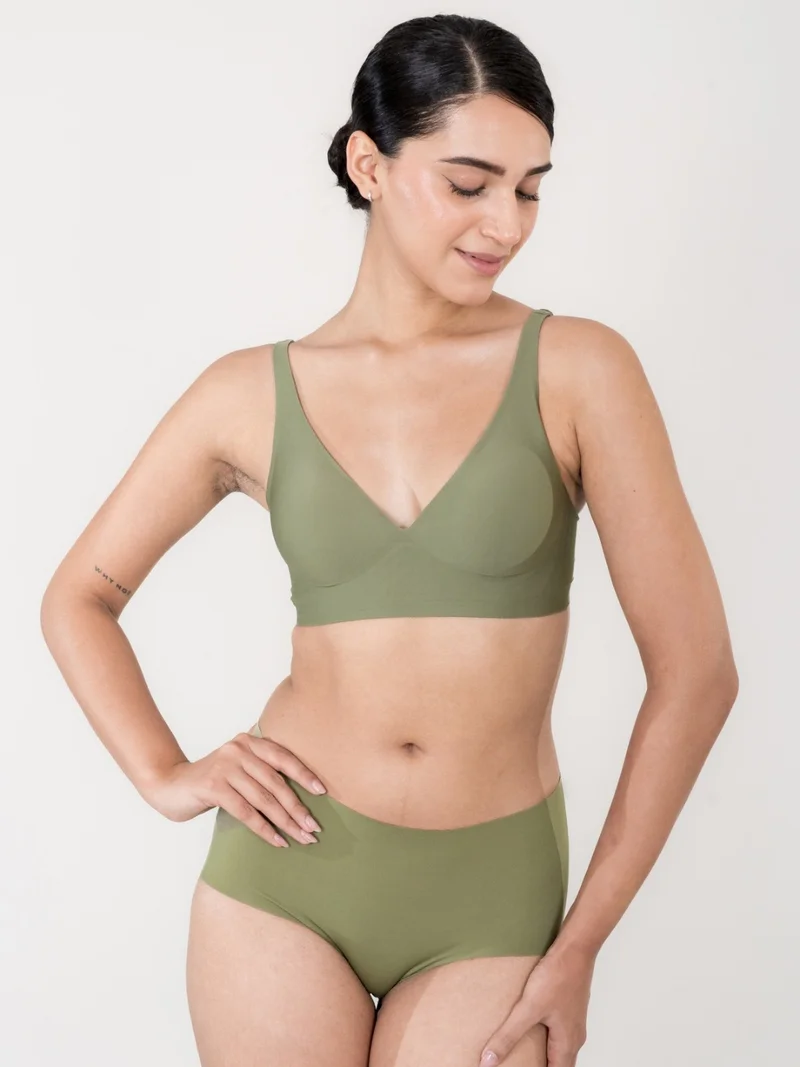 Shapercult Store Skyn Plunge Bra in Green for Women